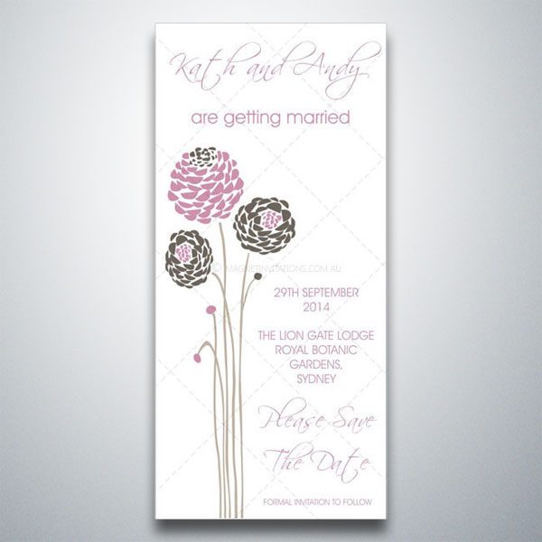 Delicate save the date invitation featuring pastel flowers