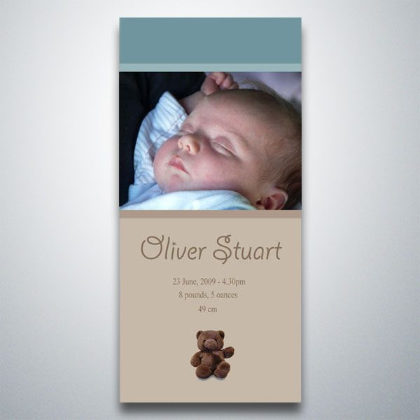 Teddy Bear – Baby Birth Announcement Magnet – Magnet Invitations