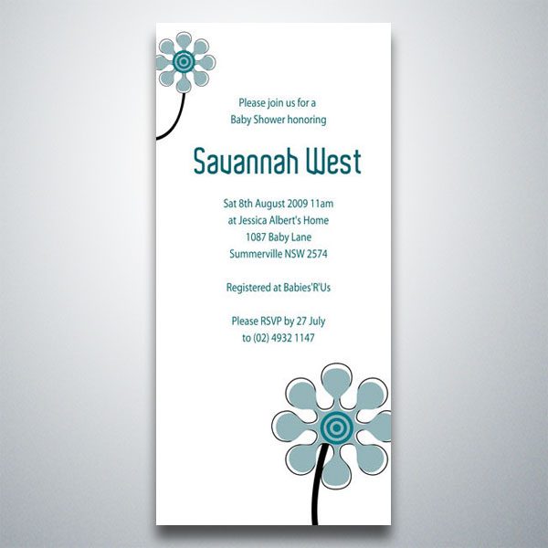 Flowery baby shower invitation