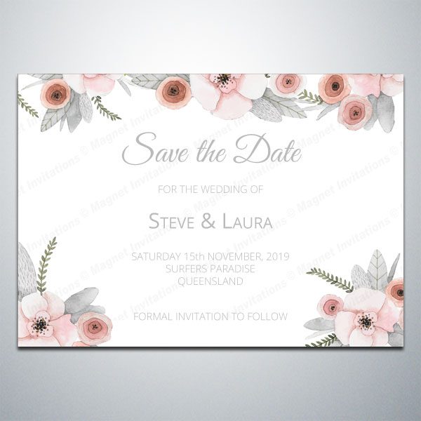 Pretty Save the Date with pastel flowers