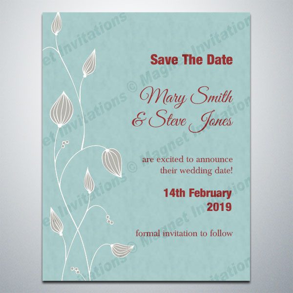 traditional Save the Date magnet with flowers