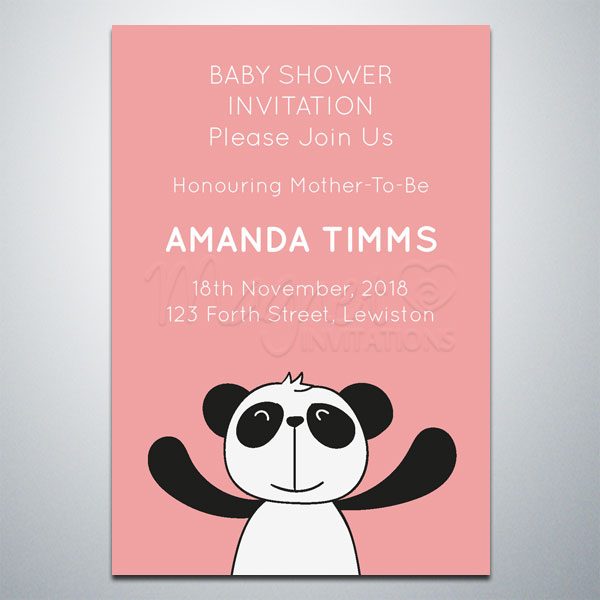 Baby Shower Invitation – Panda Bear – Fridge magnets, Linen cards, Envelopes | Magnet Invitations